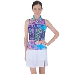 Boho Patchwork Women s Sleeveless Polo Tee by SpinnyChairDesigns