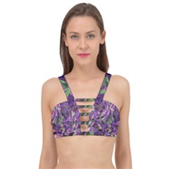 Boho Violet Mosaic Cage Up Bikini Top by SpinnyChairDesigns