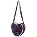 Boho Teal Wine Mosaic Heart Shoulder Bag View1