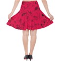 Scarlet Red Music Notes Velvet High Waist Skirt View2