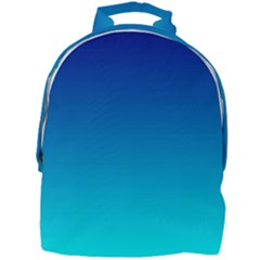 Aqua Blue And Indigo Ombre Mini Full Print Backpack by SpinnyChairDesigns