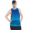 Aqua Blue and Indigo Ombre Men s Sleeveless Hoodie View1