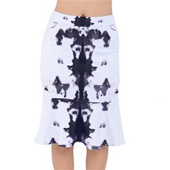 Rorschach Inkblot Pattern Short Mermaid Skirt by SpinnyChairDesigns