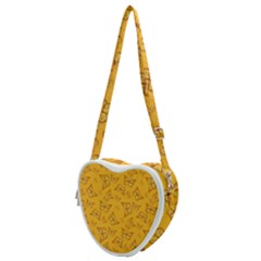 Mustard Yellow Monarch Butterflies Heart Shoulder Bag by SpinnyChairDesigns