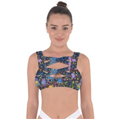 Abstract Paint Splatters Bandaged Up Bikini Top by SpinnyChairDesigns