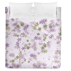 Purple Wildflower Print Duvet Cover Double Side (queen Size) by SpinnyChairDesigns