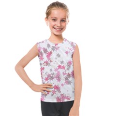 Pink Wildflower Print Kids  Mesh Tank Top by SpinnyChairDesigns