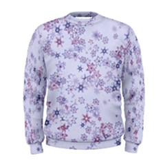 Pastel Purple Floral Pattern Men s Sweatshirt by SpinnyChairDesigns