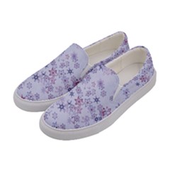 Pastel Purple Floral Pattern Women s Canvas Slip Ons by SpinnyChairDesigns