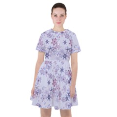 Pastel Purple Floral Pattern Sailor Dress by SpinnyChairDesigns