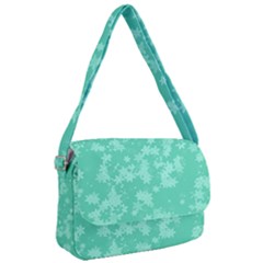 Biscay Green Floral Print Courier Bag by SpinnyChairDesigns