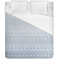 Faded Blue Floral Print Duvet Cover (california King Size) by SpinnyChairDesigns