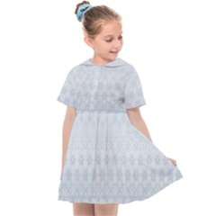 Faded Blue Floral Print Kids  Sailor Dress by SpinnyChairDesigns