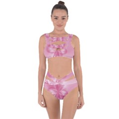 Blush Pink Floral Print Bandaged Up Bikini Set  by SpinnyChairDesigns