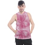 Blush Pink Floral Print Men s Sleeveless Hoodie