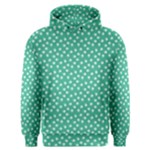 Biscay Green White Floral Print Men s Overhead Hoodie