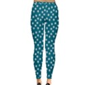 Teal White Floral Print Inside Out Leggings View4