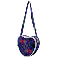 Abstract Floral Art Print Heart Shoulder Bag by SpinnyChairDesigns