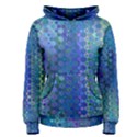 Boho Blue Wildflower Print Women s Pullover Hoodie View1