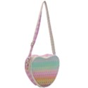 Boho Retro Pastel Floral Pattern Heart Shoulder Bag View2