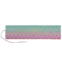 Boho Retro Pastel Floral Pattern Roll Up Canvas Pencil Holder (l) by SpinnyChairDesigns