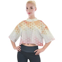 Abstract Floral Print Mock Neck Tee by SpinnyChairDesigns