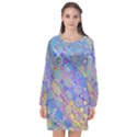 Boho Retro Wildflower Print Long Sleeve Chiffon Shift Dress  View1