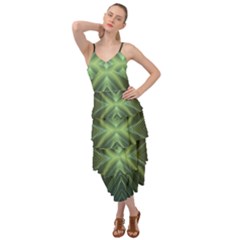 Abstract Green Stripes Layered Bottom Dress by SpinnyChairDesigns