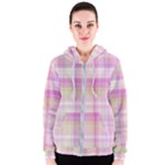 Pink Madras Plaid Women s Zipper Hoodie