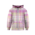 Pink Madras Plaid Kids  Zipper Hoodie