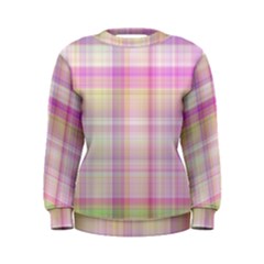 Pink Madras Plaid Women s Sweatshirt by SpinnyChairDesigns