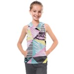 Mosaic Print Kids  Sleeveless Hoodie