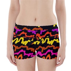 Multicolored Scribble Abstract Pattern Boyleg Bikini Wrap Bottoms by dflcprintsclothing