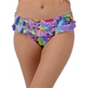 Double Sunflower Abstract Frill Bikini Bottom View1