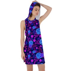 Backgroung Rose Purple Wallpaper Racer Back Hoodie Dress