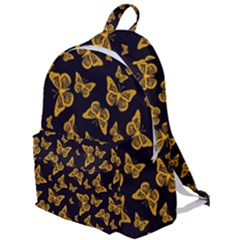 Black Gold Butterfly Print The Plain Backpack by SpinnyChairDesigns