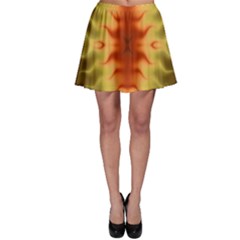 Red Gold Tie Dye Skater Skirt by SpinnyChairDesigns