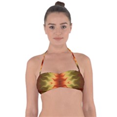 Red Gold Tie Dye Halter Bandeau Bikini Top by SpinnyChairDesigns