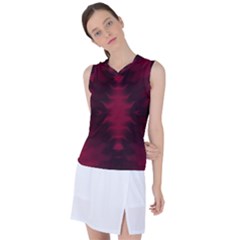 Black Red Tie Dye Pattern Women s Sleeveless Sports Top by SpinnyChairDesigns