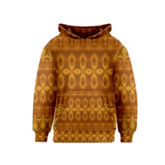 Boho Honey Gold Kids  Pullover Hoodie by SpinnyChairDesigns