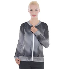 Abstract Black Grey Casual Zip Up Jacket by SpinnyChairDesigns