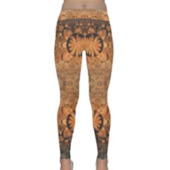 Rustic Orange Swirls Classic Yoga Leggings by SpinnyChairDesigns