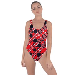 Abstract Red Black Checkered Bring Sexy Back Swimsuit by SpinnyChairDesigns