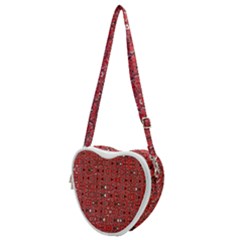 Abstract Red Black Checkered Heart Shoulder Bag