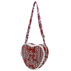 Red Black Checkered Heart Shoulder Bag by SpinnyChairDesigns