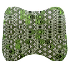 Black Lime Green Checkered Velour Head Support Cushion by SpinnyChairDesigns