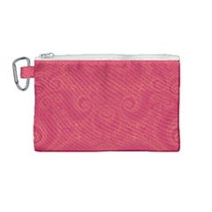 Blush Pink Octopus Swirls Canvas Cosmetic Bag (medium) by SpinnyChairDesigns