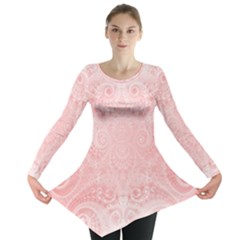 Pretty Pink Spirals Long Sleeve Tunic  by SpinnyChairDesigns