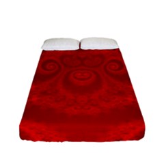 Red Spirals Fitted Sheet (full/ Double Size) by SpinnyChairDesigns