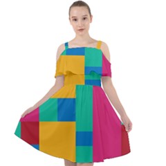 Squares  Cut Out Shoulders Chiffon Dress by Sobalvarro